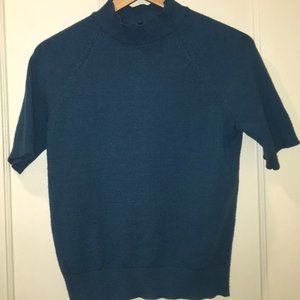 Ann Taylor | Mock Neck Sweater Tee | Peacock | Medium
